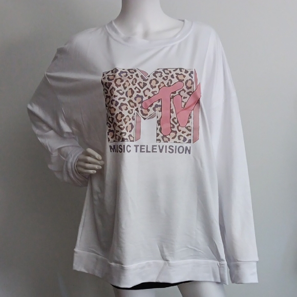 MTV White and Pink Sweatshirt - Picture 1 of 2